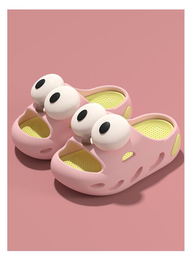 Kinder Sommerslipper: Süßes Design mit großen Augen, Weiche EVA-Sohle, Für drinnen und draußen, für Mädchen und Jungen