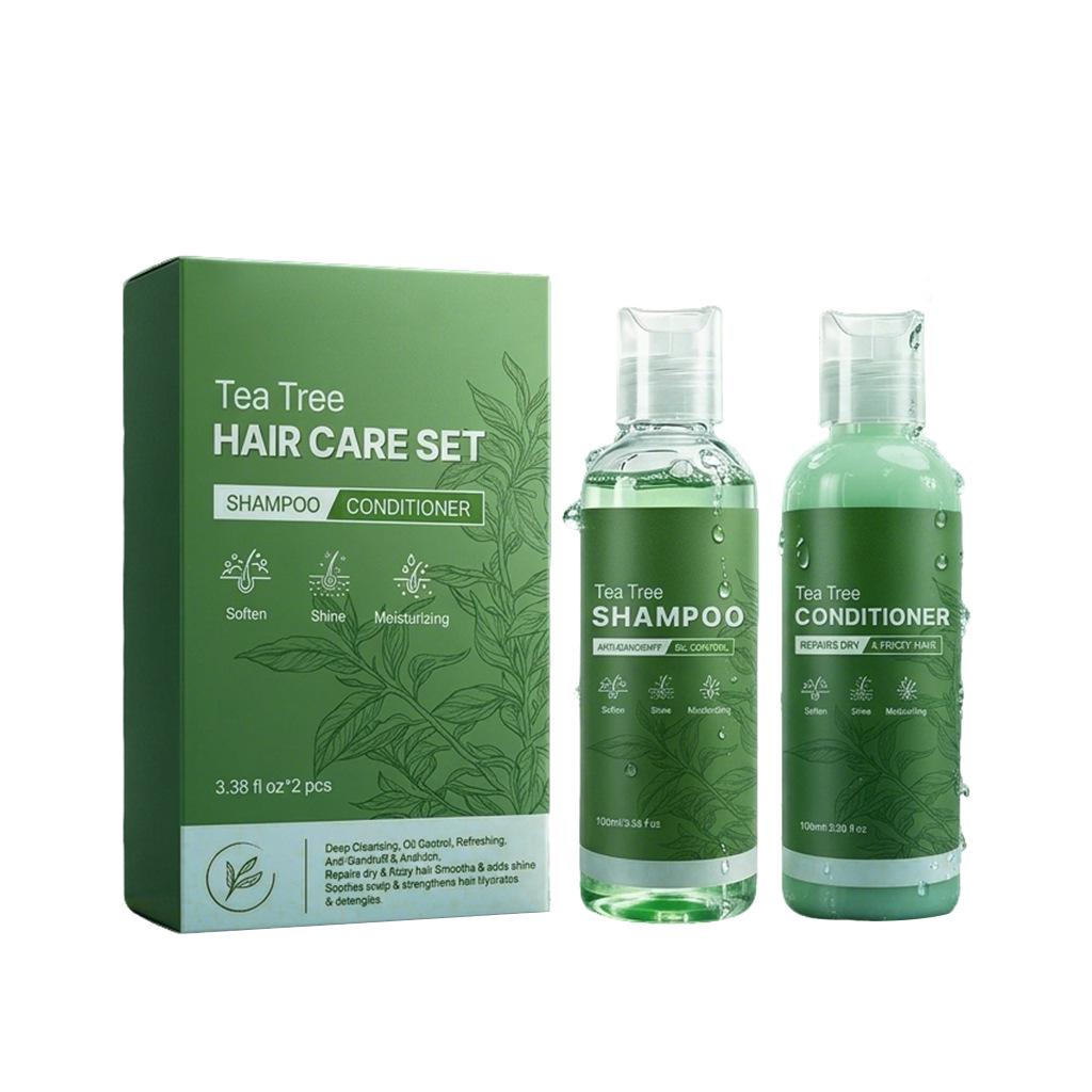 Tea Tree Shampoo Set: Refreshing Oil Control & Anti-Dandruff, Two-Piece Daily Care