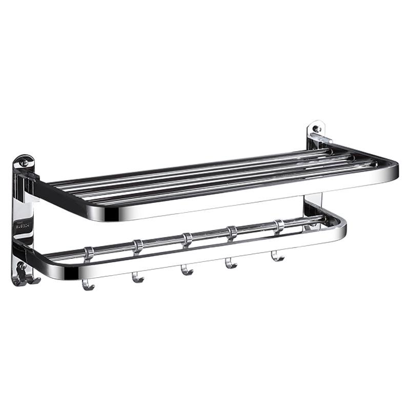 304 Stal nierdzewna składany wieszak na ręczniki łazienkowe - wielofunkcyjny organizer do przechowywania bez dziurkowania