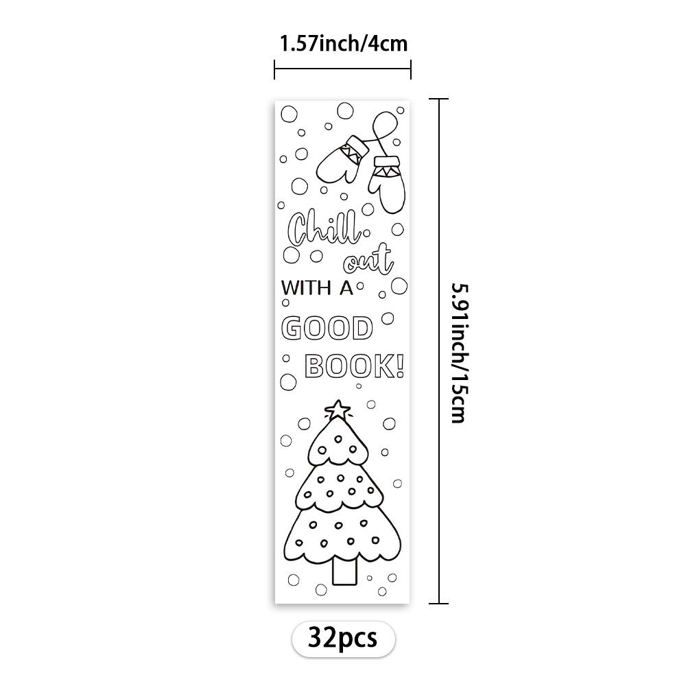 32pcs, Coloring Bookmarks, Back to School Season, Christmas, Halloween, Teacher's Day, suitable for readers and birthday gifts.