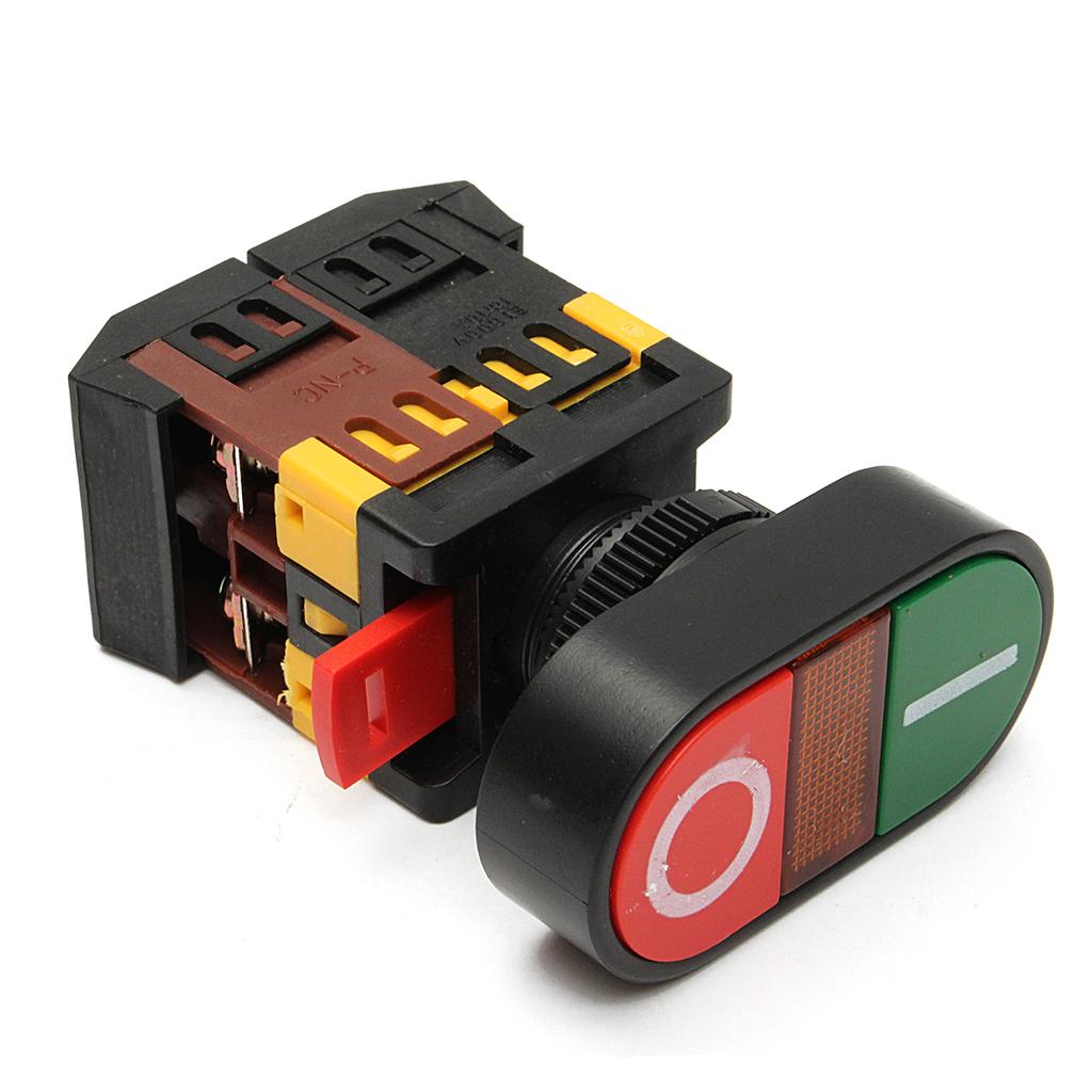 1pcs Red Green Power ON/OFF Start Stop Push Button Lighted Indicator Momentary Switch Home Tools