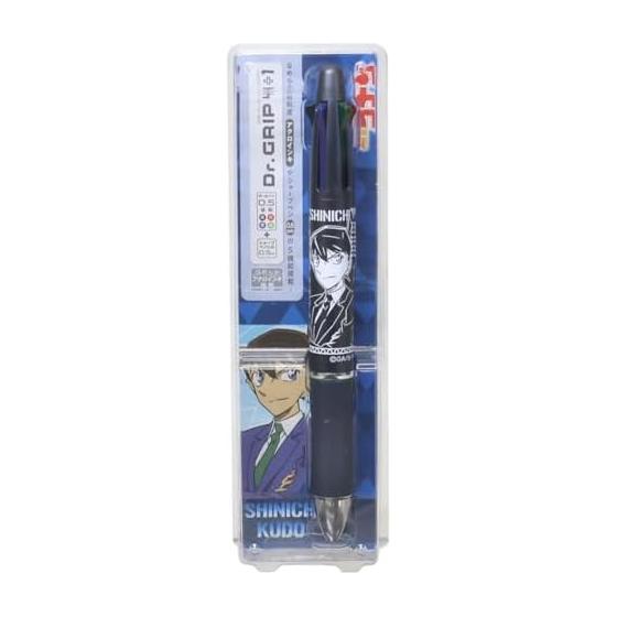Detective Conan Dr.Grip 4+1 Multi-function Ballpoint Pen - Shinichi Kudo, Shonen Sunday, Red, Blue, Black, Green, 0.5mm Fine Point Ballpoint, 0.5mm