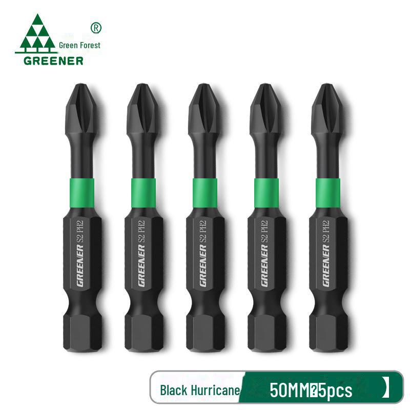 Green Forest High-Impact Magnetic Cross Hand Drill Set with German-Imported Screwdriver Bits