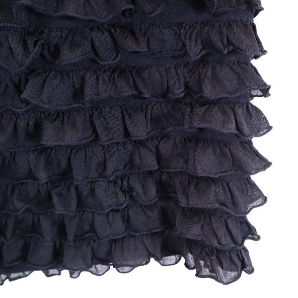 unused PREGA made in Japan No sleeve Layered frills Cut 38 Navy system Women Used