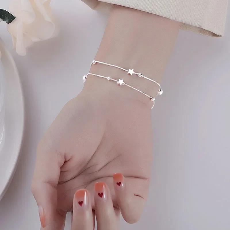 925 Sterling Copper Bracelet Luxury Original Stars Bracelet for Women Korean Fashion Designer Party Wedding Zircon Holiday Gift