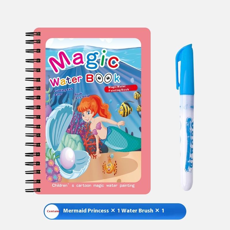 1 Libro+1 Penna Libro da Colorare Riutilizzabile Libro da Dipingere con l'Acqua Sensoriale Educazione Precoce Puzzle Giocattoli da Disegno