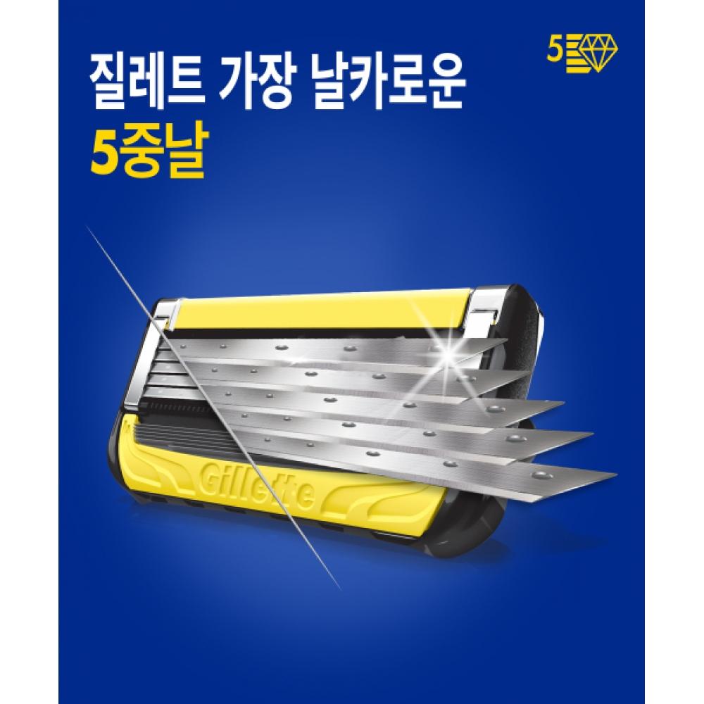 Gillette Pro Shield Yellow Power Shaver 1 Handle + 1 Razor Blade