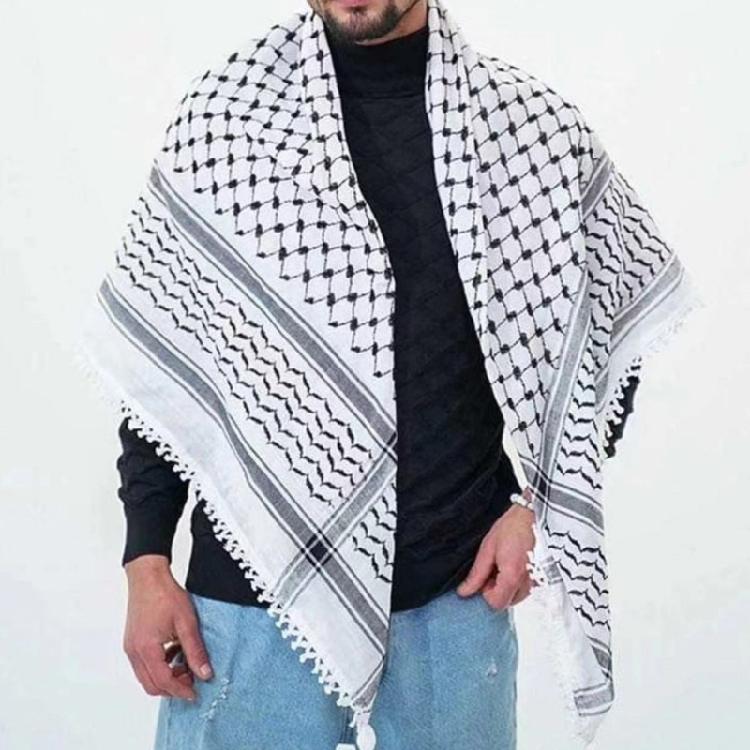Desert Shemagh Scarf for Outdoor High Absorb Arab Headscarf Traditional Keffiyeh Bandana Arabian Scarf Head Covering