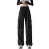 Women's Street Hipster Hip Hop Solid Colour Trousers Workwear Multi-Pocket Straight Leg Pants