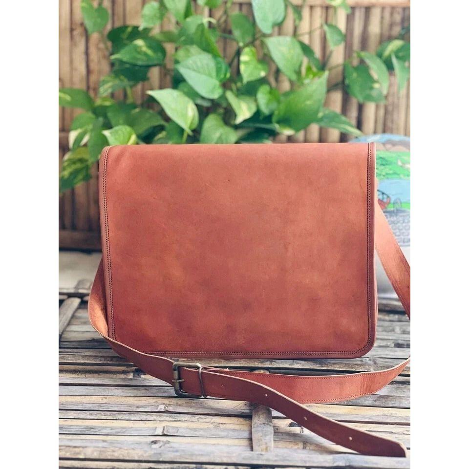 Handmade Luxury Leather Laptop Messenger Bag Rare Men's Briefcase Satchel