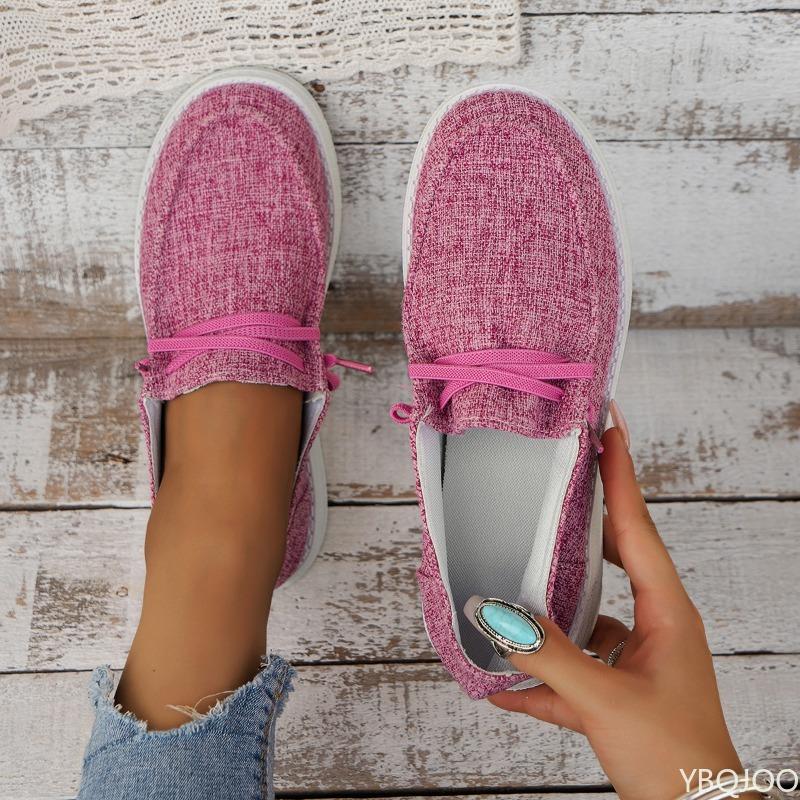Mode Damen Übergröße Canvas Einzelschuhe Neu Einfarbig Lässig Täglich Leicht Flache Sohle Damen Schuhe Sneaker Zapatos De Mujer