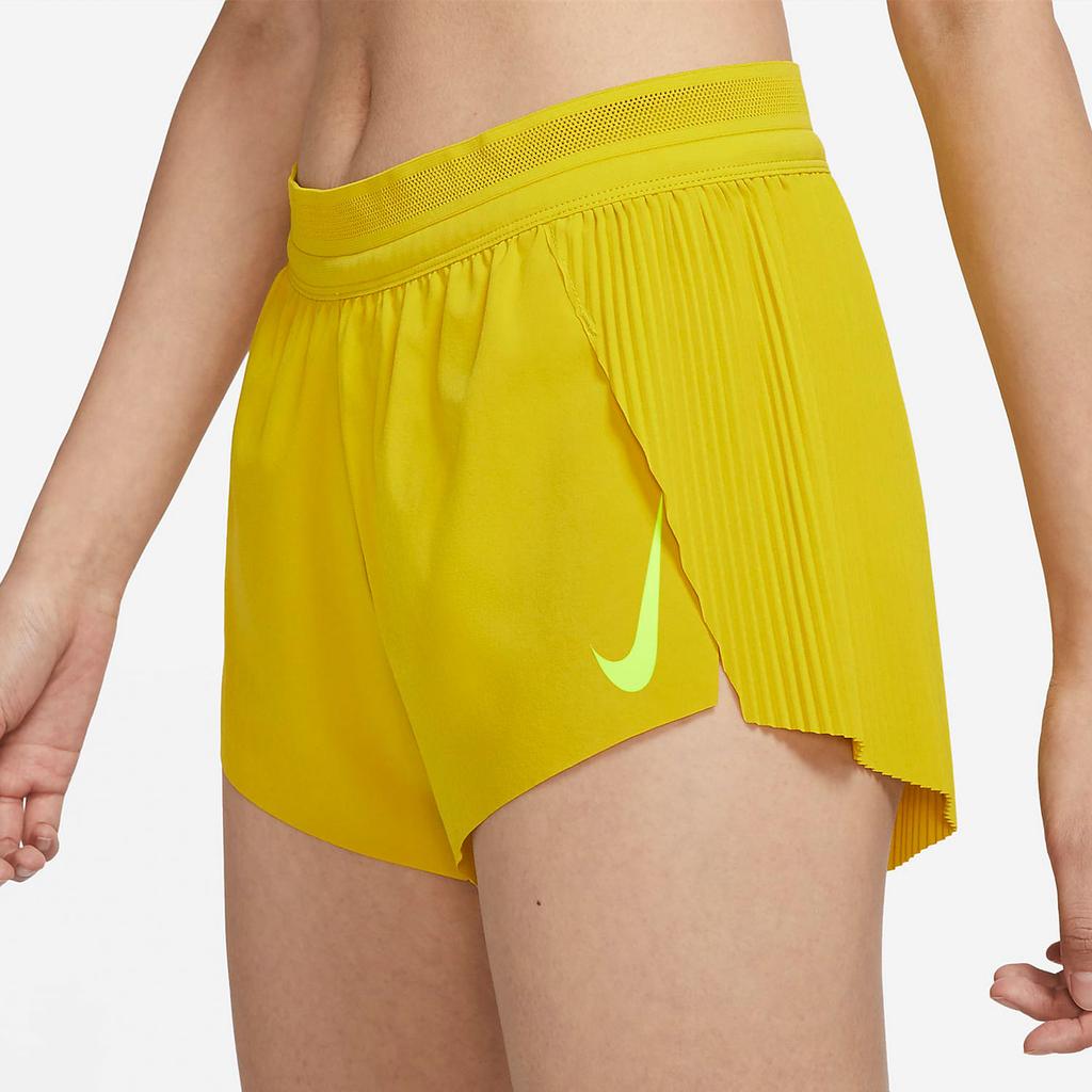 Nike Dri-FIT ADV Logo Print Side Split Fitness Casual Breathable Mid-Rise Sports Shorts Women shorts Yellow CZ9399-733