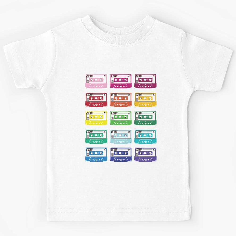 Colorful Cassette Tapes, 80s, Retro Mix Kids T-Shirt 110