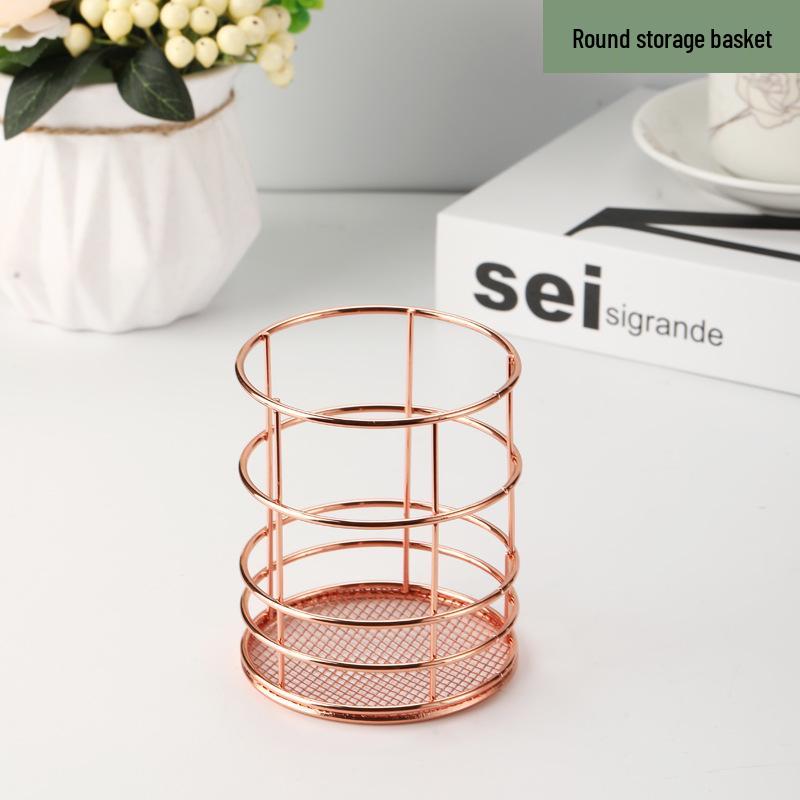 Nordic Iron Art Desktop Organizer and Jewelry Storage Basket