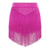 Womens Salsa Dance Costume Elastic Waist Tiered Tassel Skirt Latin Performance Competition Outfit Party Wear