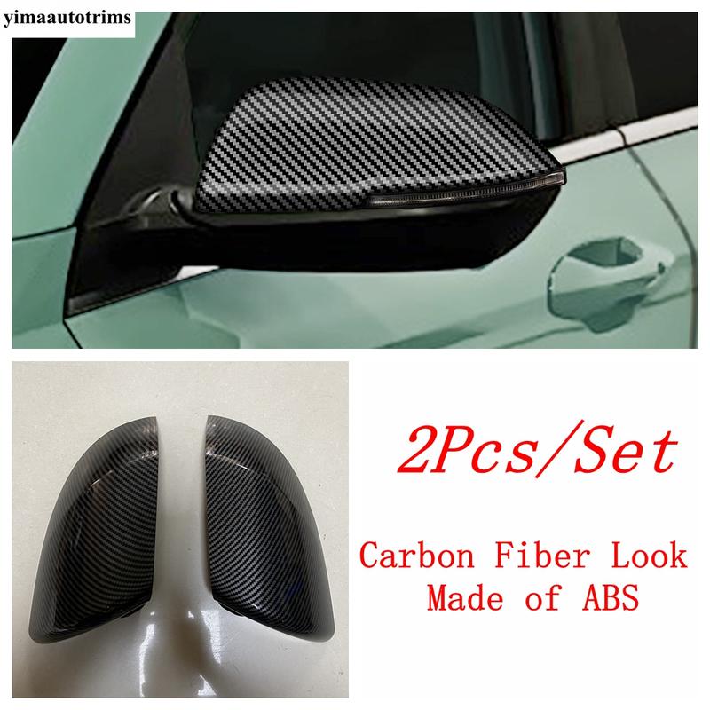 

For Hyundai KONA 2025 2026 ABS Car Carbon Fiber Door Side Wing Rear View Mirror Protection Cover Trim Accessories Exterior Kit