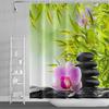 Tenda Doccia Meditazione Giapponese Zen Spa Loto Pietre di Basalto Olio Essenziale Candele Profumate Bambù Acqua Arredamento Casa Set Impermeabile