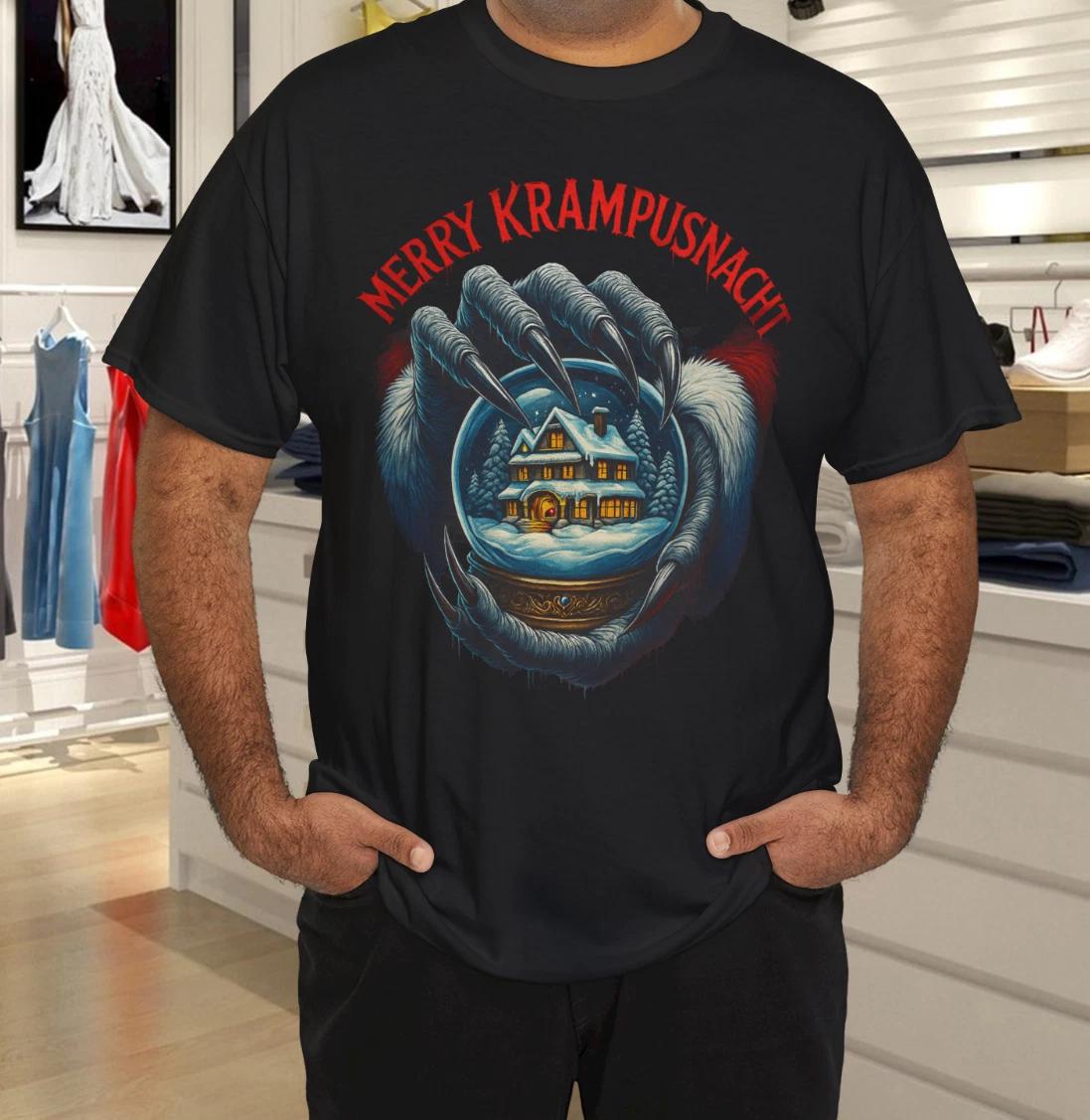 Krampus Merry Christmas Coming Town Gothic Horror T- Shirt M