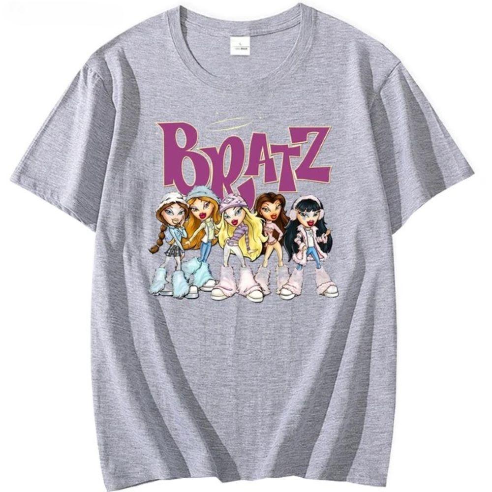

Bratz Y2k T-shirt Women s 2000 Cartoon Printed Harajuku Pink Top 2024 Summer Girls Fashion Short Sleeve Beautiful T-shirt 90026 XL