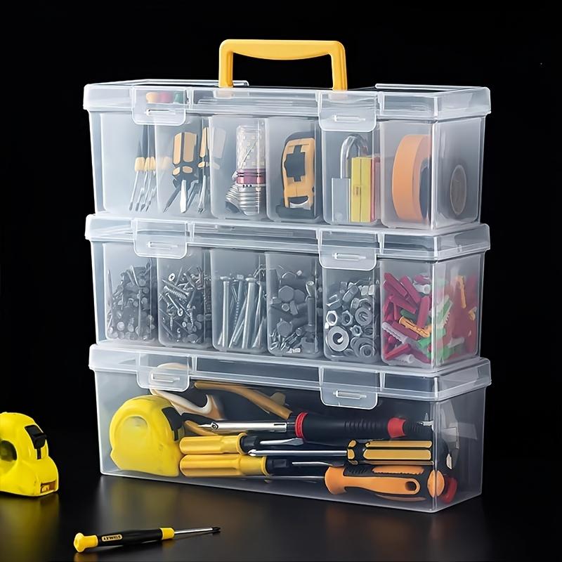 7pcs Multi-functional household hardware tool box, transparent portable tool storage box, wrench and screw parts organizing box