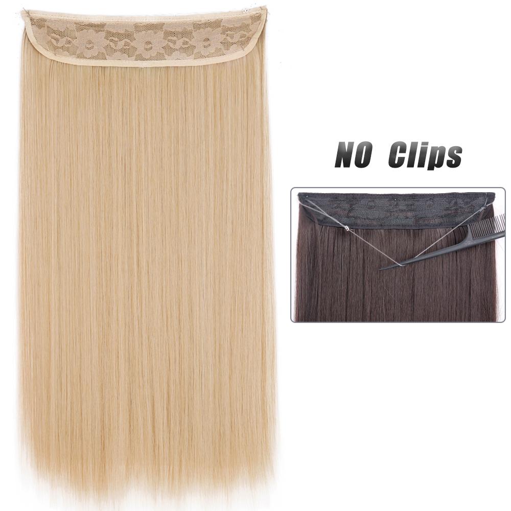 MERISIHAIR Women Fashion Long Straight Hair Extensions Synthetic Fiber Long Wavy Straight Invisible No Clips Hairpiece