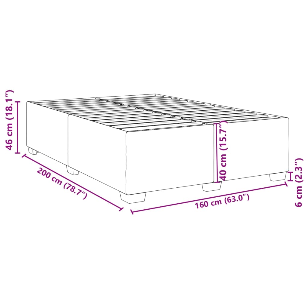 Bed Frame Gray 160 x 200 cm Faux Leather