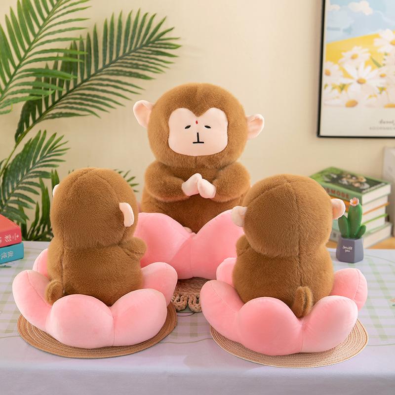 Lotus Monkey Buddhist Plush Toy Fashion Comfortable Sleeping Doll Girl Gift