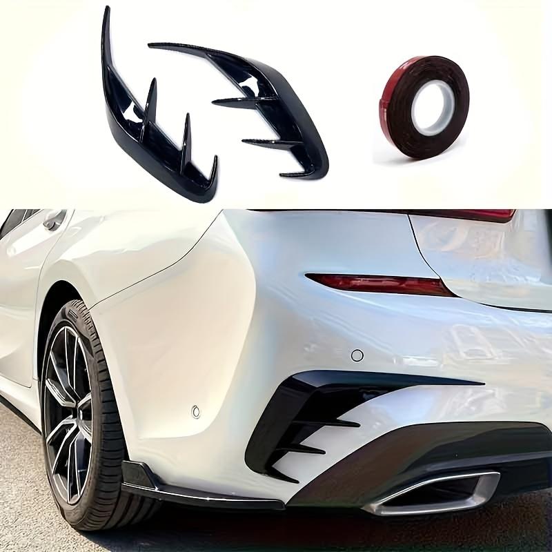 1 Pair of ABS Car Rear Spoiler Diffusers - Side Air Outlets, Exhaust Pipe Emitters, Slim Vent Design, Chrome Finish чёрный