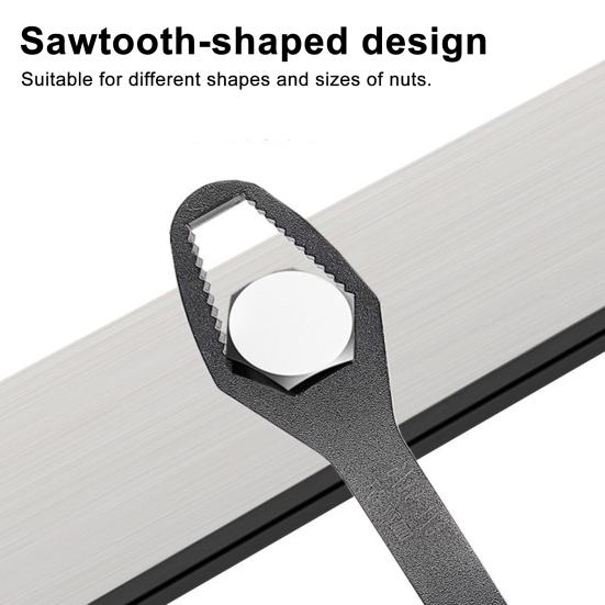 Universal Self Tightening Wrench High Carbon Steel Adjustable Wrench with Long Handle Car Bike Repairs Multi-Angle Fastener Tool