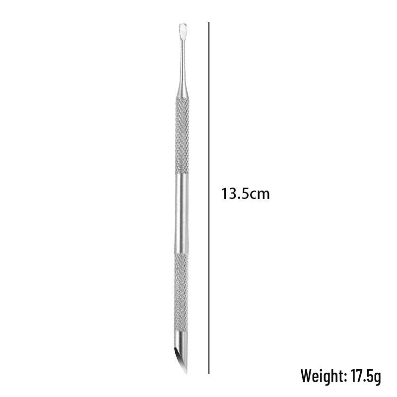 Multi-functional Stainless Steel Double-Ended Cuticle Pusher and Sanding File