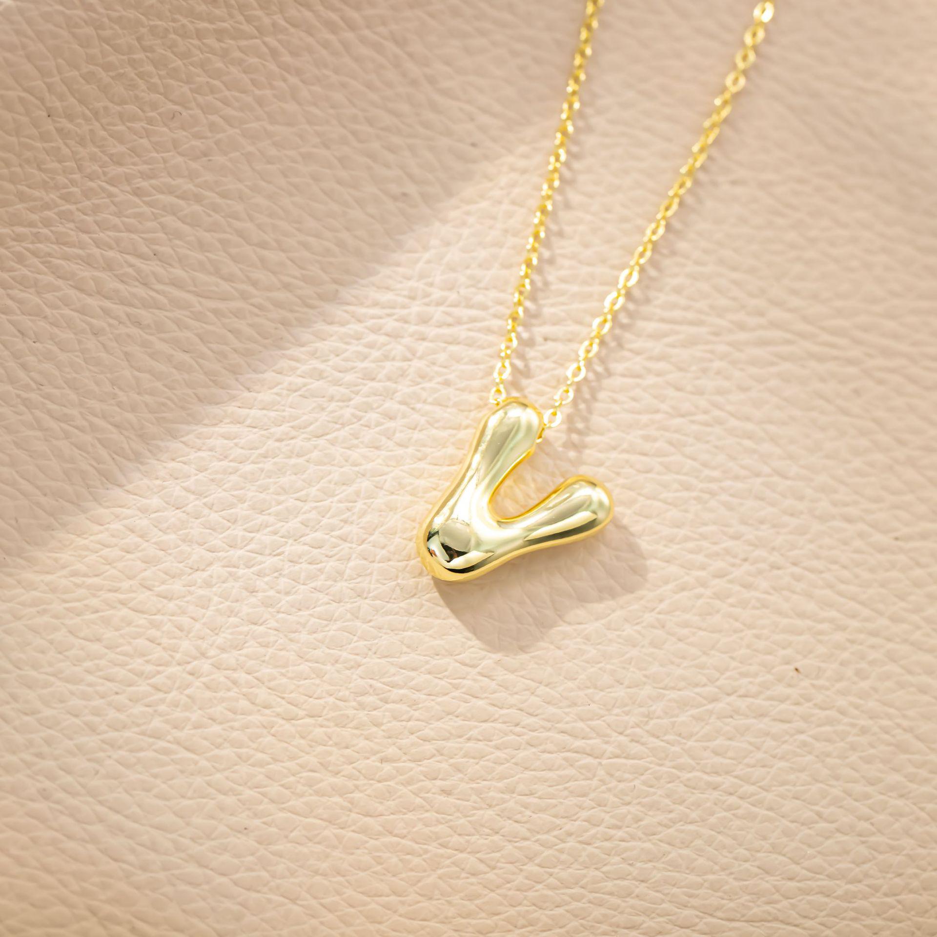 Glossy Alphabet Balloon Pendant Necklace - Versatile Fashion Accessory