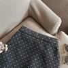 Plus-Size Women's Polka Dot Ruffle Lace Mini Skirt - High Waist, Slimming & Hip-Hugging Design