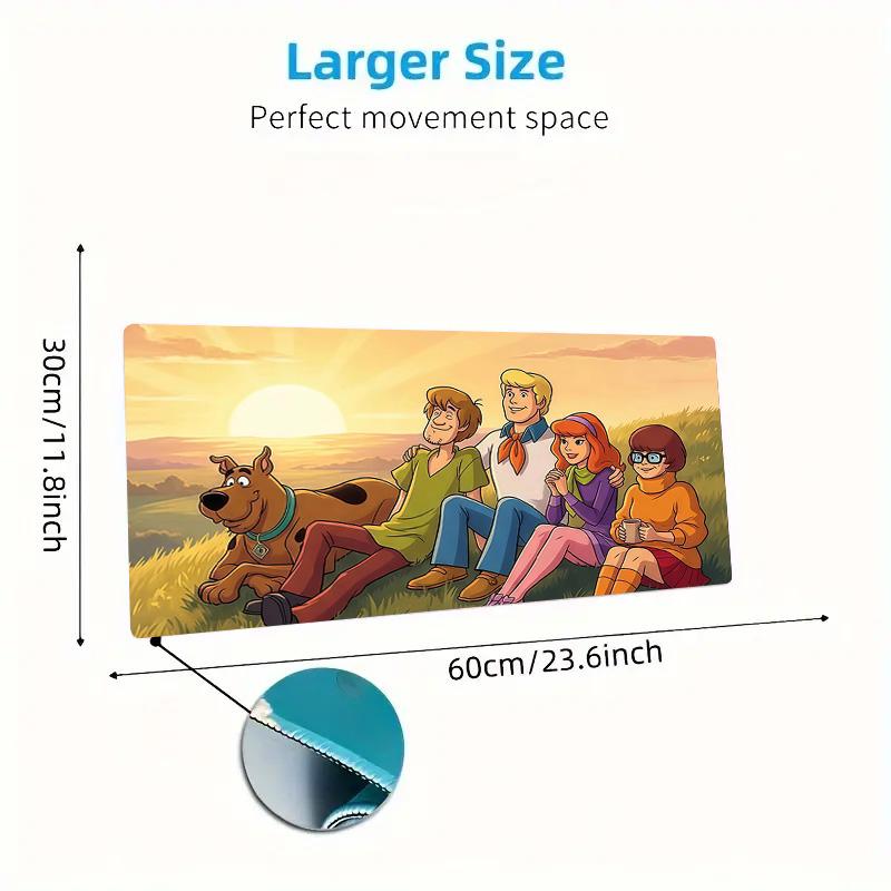 Scooby‑Doo Print Cushion Non-slip Laptop Tablet Big Mousepad XXL Mat Mini PC Playmat With Lock edge