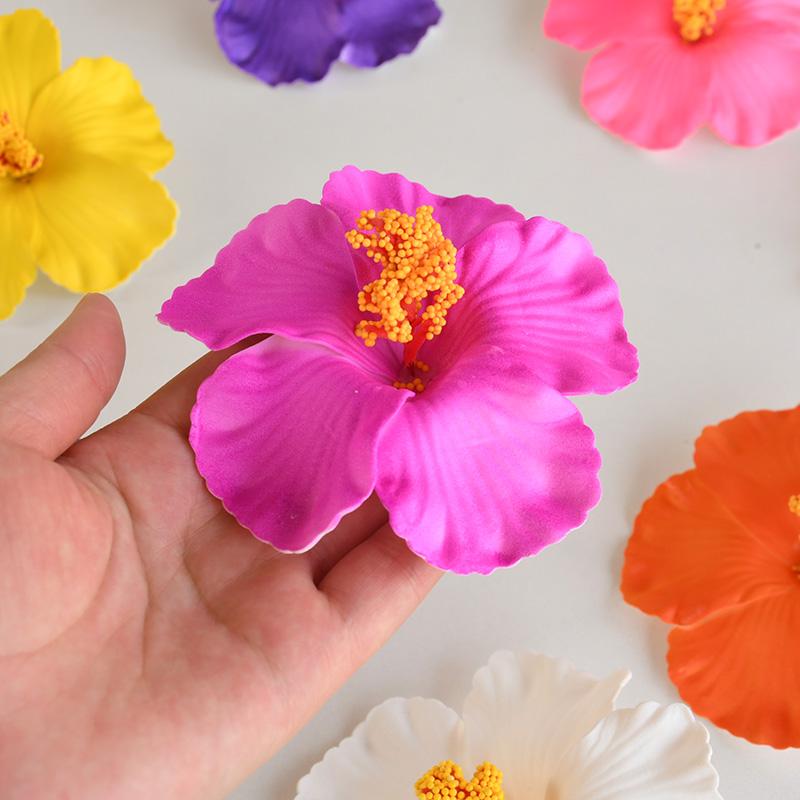 5/10Pcs 10cm Hibiscus Flower Hawaiian Party Summer Beach Birthday Table Decoration Wedding Artificial Flower DIY Hair Decor Gift