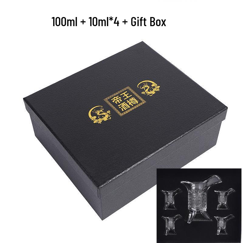 Ancient Emperor Antique Style Lead-Free Glass Wine Set: Three-Legged Small Cup