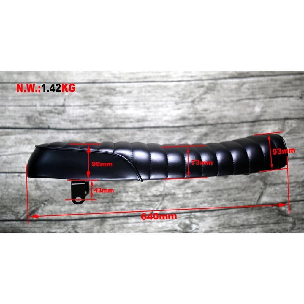 64cm University Retro Motorcycle Waterproof Leather Cafe Racer Vintage Gel Flat Cushion Seat Saddle