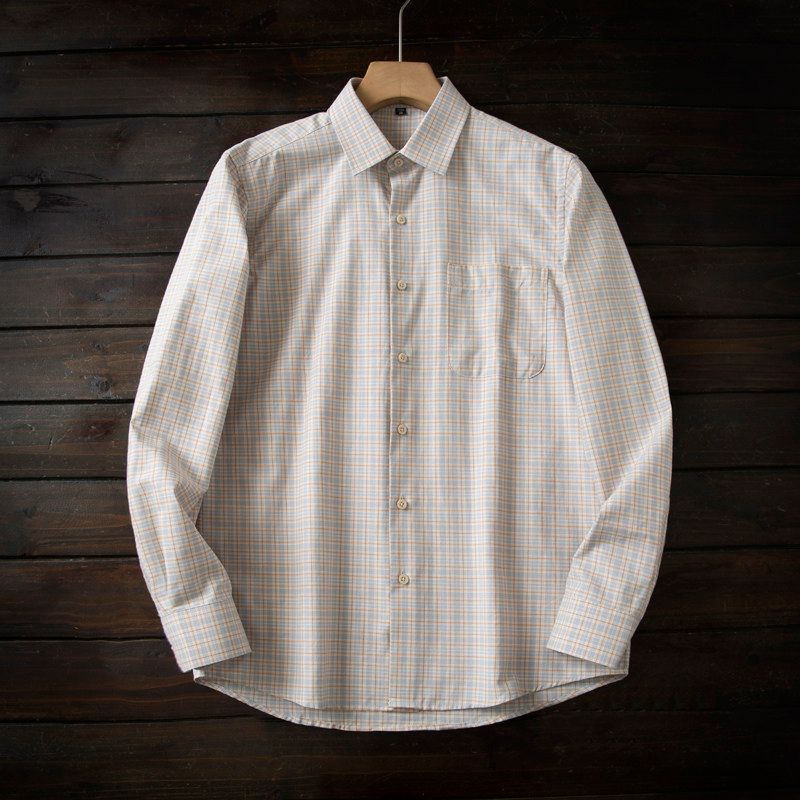 Classic Plaid with plus Size! High Count 100/Cotton Oxford Cloth Men's Lapel Casual Long sleeve Shirts Top