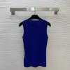 Blue Knitted Sling Vest Women's Inner 2026 New Trendy Western Style Age-reducing Slim-fitting and Thin Sleeveless Knitted Top