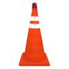 Foldable Design LED Light Reflective Cone Orange Color Telescopic Folding Cone  Traffic Facilities