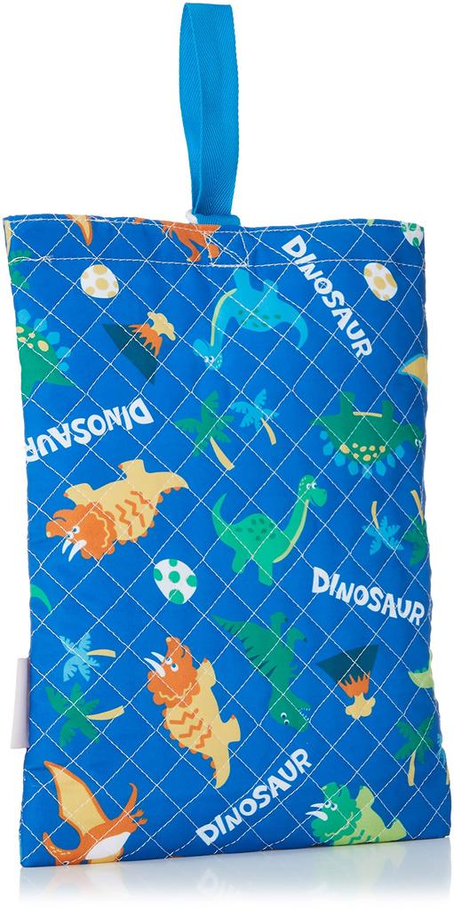 Marushin Piccolino Indoor Shoes Bag with a Wanpachi Dinosaur Perfect for kindergarten and preschool Quilted H29 x W22 x D7cm x x Product Design. boys'