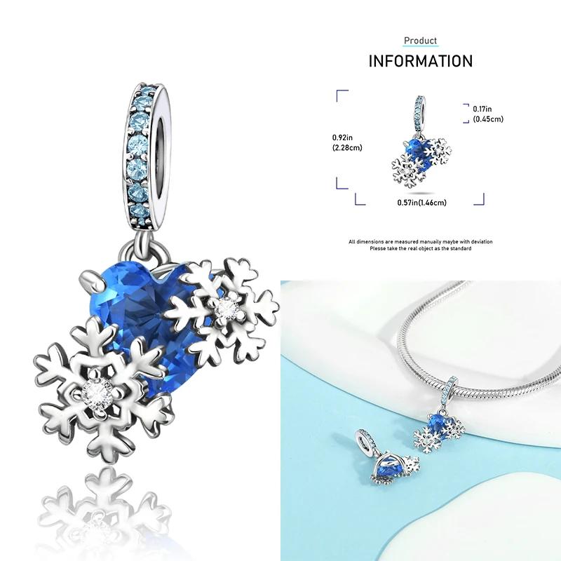 Christmas Charms Copper Elk Santa Claus Bead Snowflake Bell Snowman Charm Fit Original Bracelet Diy Jewelry