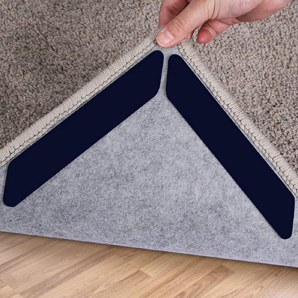Anti Roll Non-Slip Carpet Fixed Adhesive PU Washable Reusable Anti Carpet Roll Mat Curved Foot Double sided Tape Fixed stickers