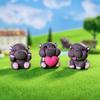 2Pcs Desktop Decoration  Simulated Pigmy Hippopotamus Eye-Catching Action Figure Trendy Ornament Cute Figurine