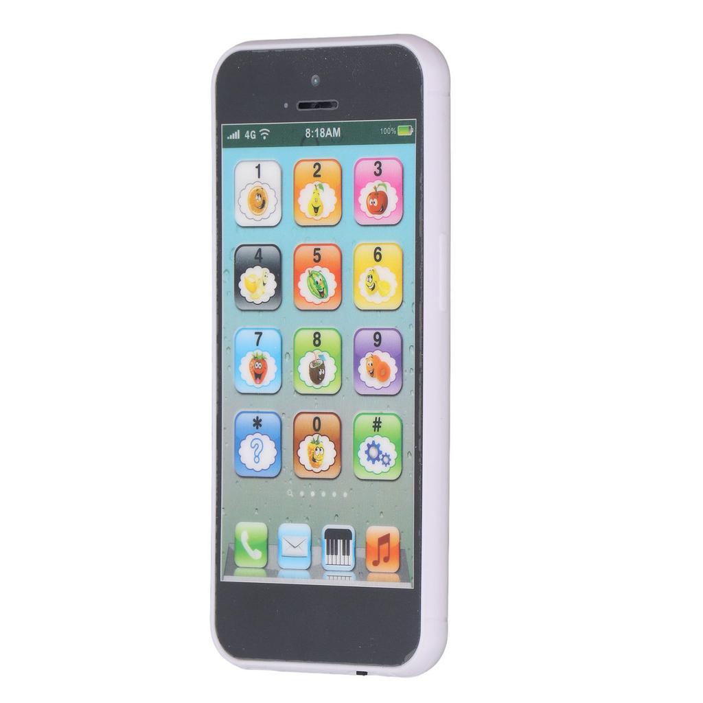 Phone Learning Machine Rechargeable Early Educational Simulation USB Learning Play Cell Phone Black