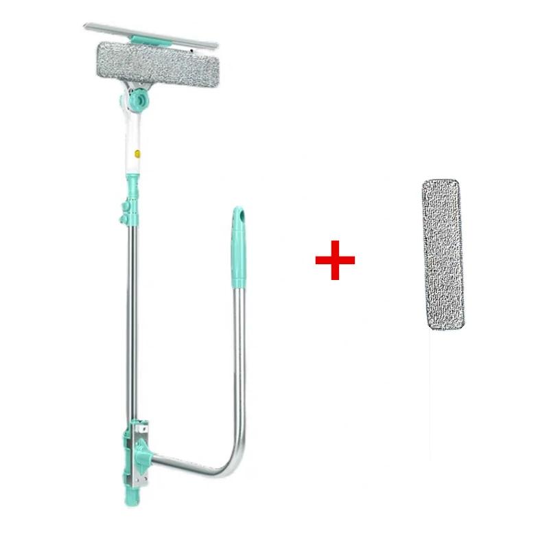 Ausziehbares Fensterglasreinigungs-Haushaltswerkzeug Hohe Gebäude Einziehbare Stange Waschstaubreinigerbürste Trocken-Nass-Schaber-Wischer