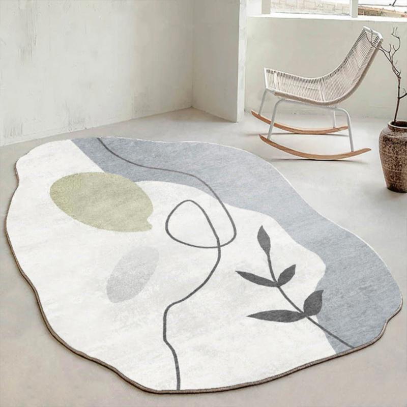 Shaped Irregular Plush Carpet Large Area Bedroom Decor Bedside Rug Nordic Style Carpets for Living Room Thick Washable Floor Mat