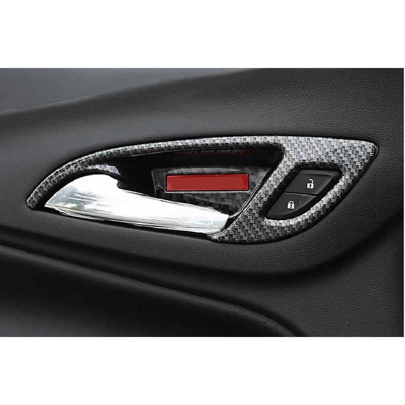 Autocolant de protecție pentru mânerul ușii interioare, stil ABS, fibră de carbon, pentru Chevrolet Equinox 2017 2018 Accesorii 4 buc/set