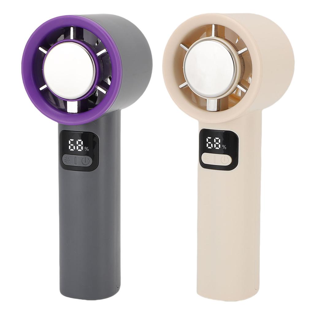 Portable Handheld Fan 100 Speed LED Digital Display Personal Cooling Fan Rechargeable Battery Operat