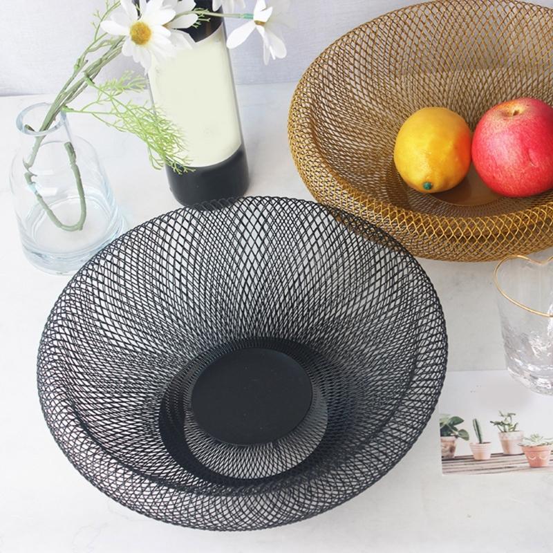 2 Pieces Nordic Styles Sturdy Metal Wire Storage Fruit Basket Set for Kitchen Supplies and Living Room Organization