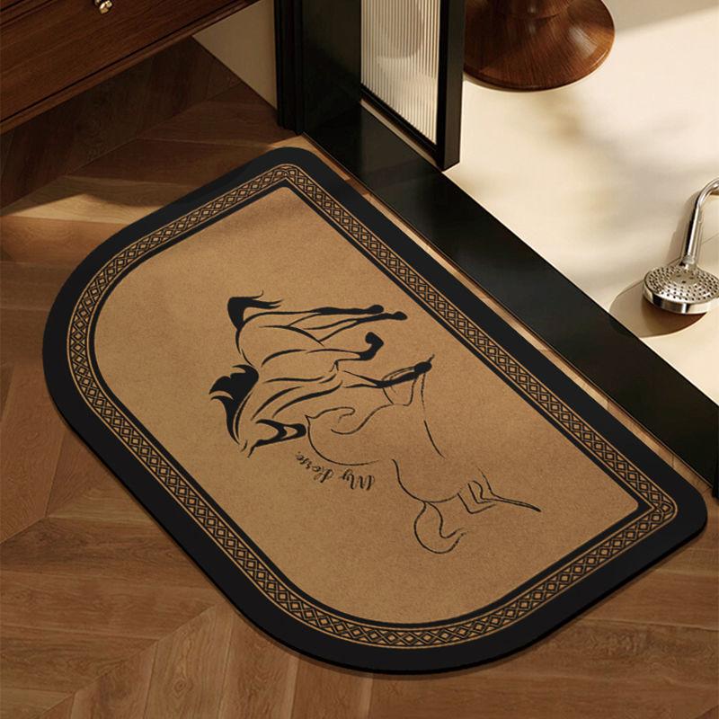 Badezimmermatte im mittelalterlichen Stil, weicher Kieselgur, schmutzabweisende und rutschfeste Fußmatte, französische Retro-Premium-Toilettenmatte 50X80cm 19.7X31.5in